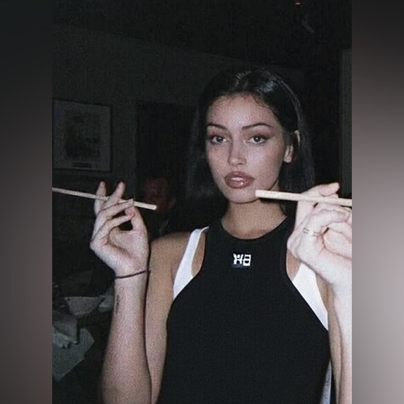 T by Alexander Wang Black Layered Ribbed Tank Dress - S - Picture 2 of 9